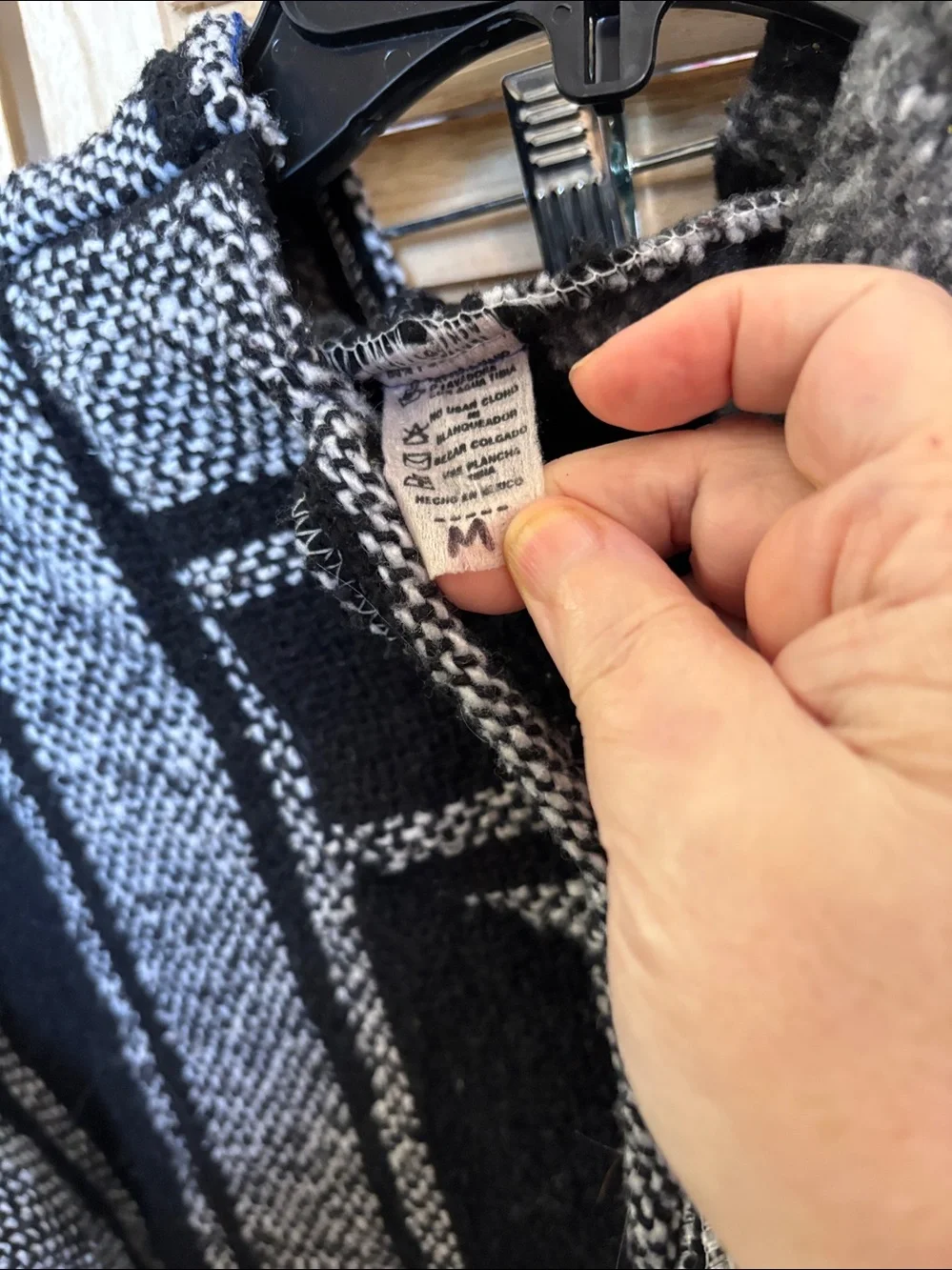 Kids Oversized Black & White Baja Hoodie Medium
